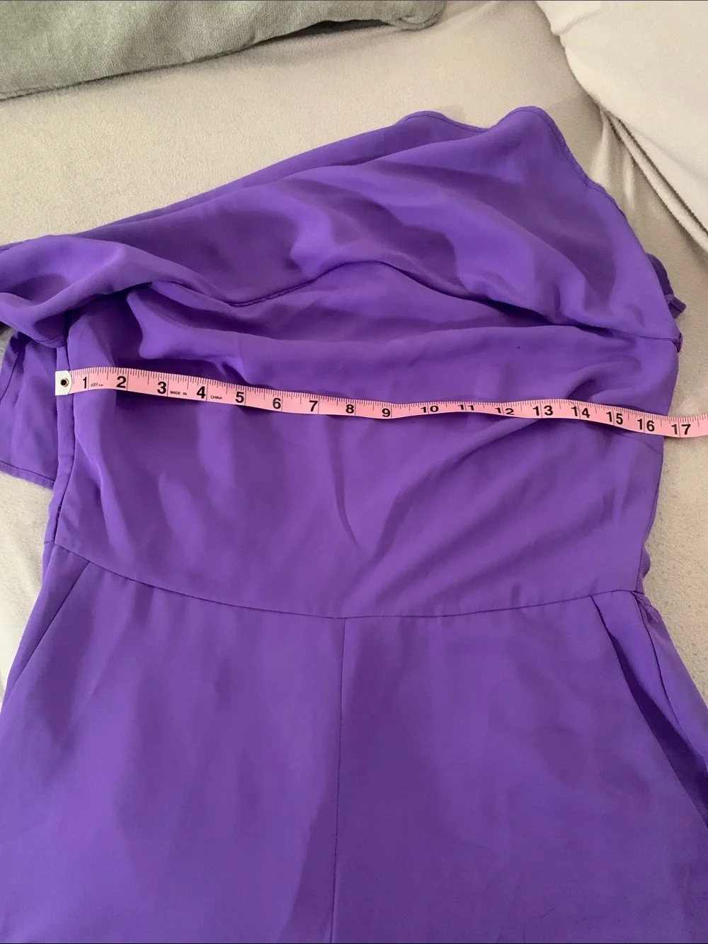 Lauren Ralph Lauren Purple One-Shoulder Wide-Leg Jumpsuit